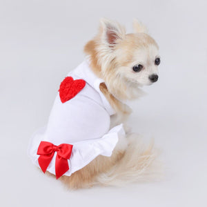 Vestido para perro rojo Puff Heart